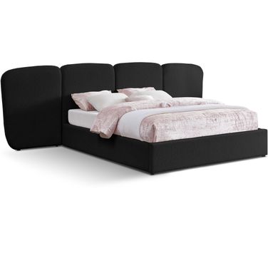 Shiloh Boucle Fabric King Bed In Black