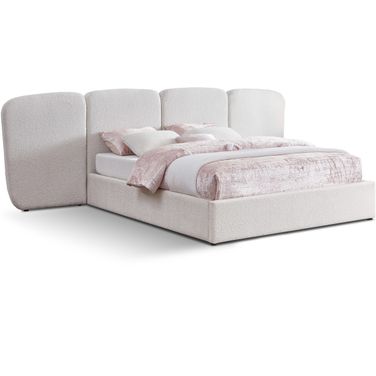 Shiloh Boucle Fabric King Bed In Cream