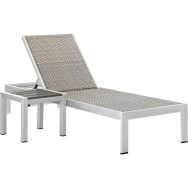Shore Silver Gray 2 Piece Outdoor Patio Set