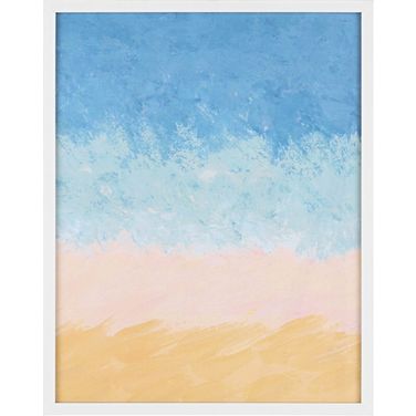 Shoreline 16 x 20 Inch Light Blue and Sand Framed Wall Art