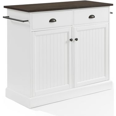 Shoreline Kitchen Island In White and Dark Brown