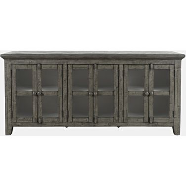 Rustic Shores 70 Inch 6 Door Sideboard Cabinet In Stone