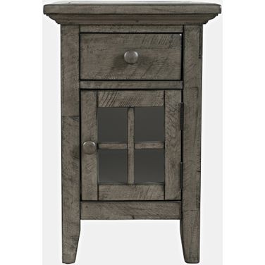 Rustic Shores USB Charging Chairside End Table In Stone