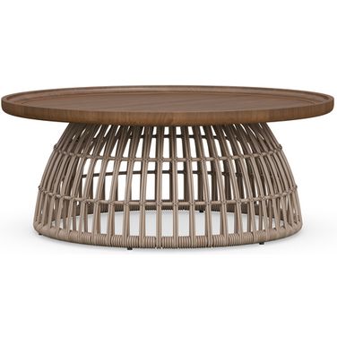 Sicily Coffee Table In Taupe and Vintage Teak