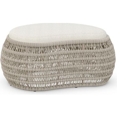 Sicily Ottoman with Cushion In Desert and Latte