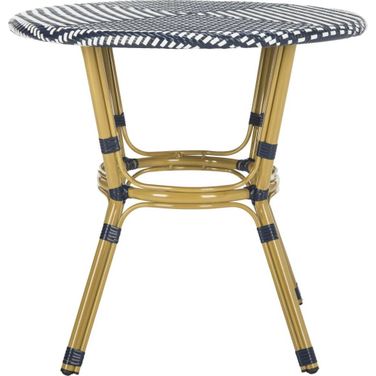 Sidford Navy and White Rattan Bistro Table