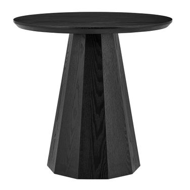 Sidney 24 Inch Round Side Table In Matte Black