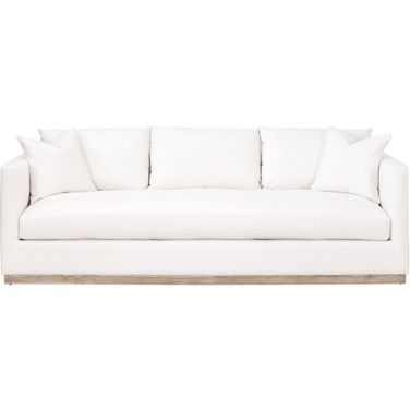 Stitch and Hand Siena 96 Inch Plinth Base Sofa In Ivory and Natural Gray Oak