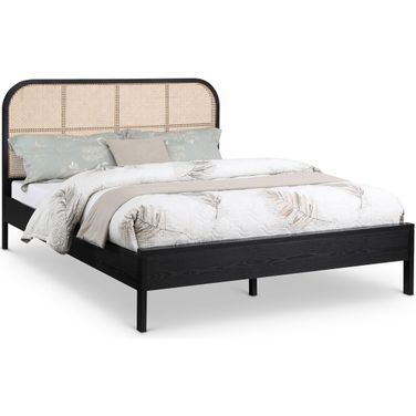 Siena Ash Wood King Bed In Black