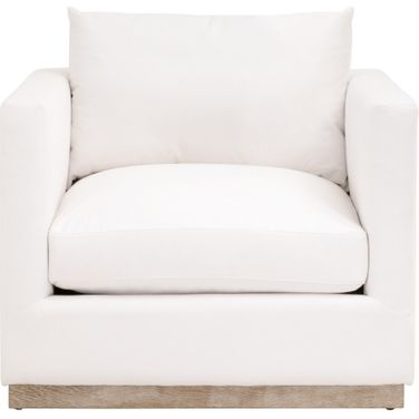 Stitch and Hand Siena Plinth Base Sofa Chair In Ivory and Natural Gray Oak
