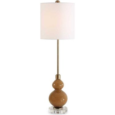 Sienna Glass Buffet Lamp In Brown and Orange