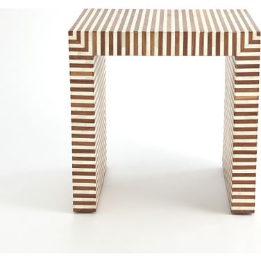 Sienna Large Nesting End Table In Walnut And Bone