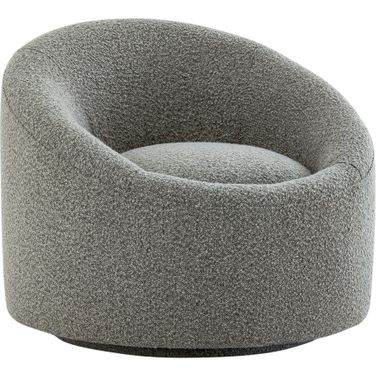 Sienna Modern Swivel Base Barrel Chair In Grey