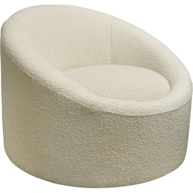 Sienna Modern Swivel Base Barrel Chair In Ivory