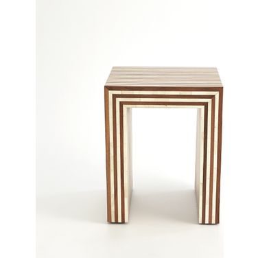 Sienna Nesting Small End Table In Walnut And Bone