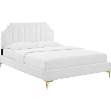 Sienna Performance Velvet King Platform Bed MOD-6918-WHI
