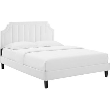 Sienna Performance Velvet King Platform Bed MOD-6920-WHI