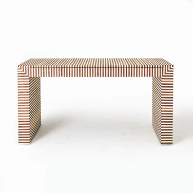 Sienna Writing Desk In Walnut and Bone