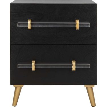 Sienne Black 2 Drawer Nightstand
