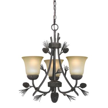 Sierra 3L Mini Chandelier In Black Walnut