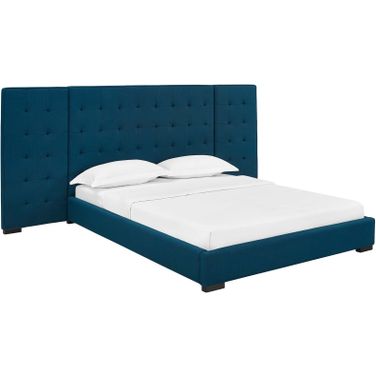 Sierra Azure Queen Upholstered Fabric Platform Bed