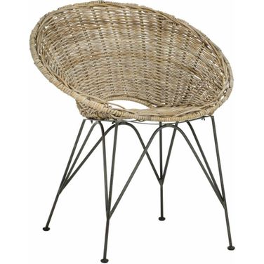 Sierra Gray Wash and Dark Steel Rattan Accent Chair