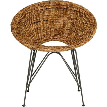 Sierra Natural and Dark Steel Rattan Accent Chair