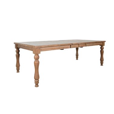 Sierra Rectangular Extension Dining Table with Turned Legs In Amber