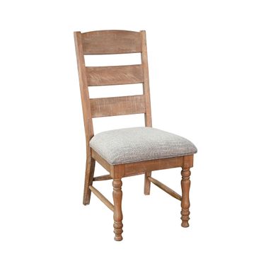 Sierra Rustic Ladder Back Dining Chair Set of 2 with Cushion Seat In Amber
