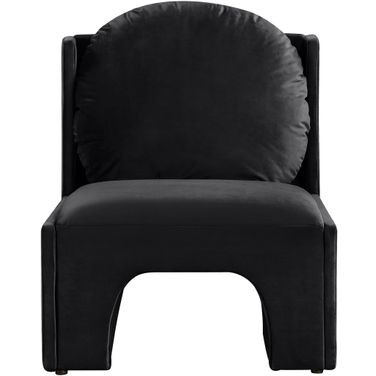 Sigma Velvet Accent Chair In Black Velvet