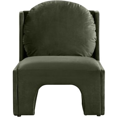 Sigma Velvet Accent Chair In Green Velvet