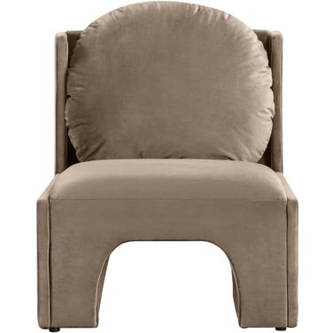 Sigma Velvet Accent Chair In Taupe