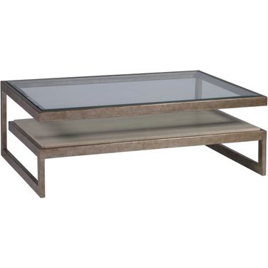 Signature Designs Soiree Rectangular Cocktail Table In Silver Leaf