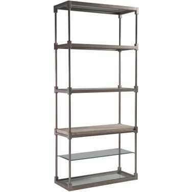 Signature Designs Topa Etagere In Silver Leaf