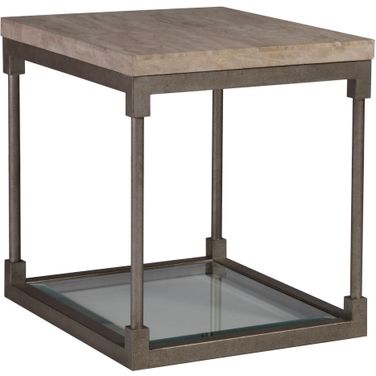 Signature Designs Topa Rectangular End Table In Silver Leaf