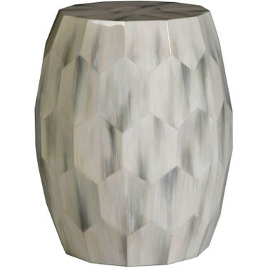 Signature Designs Bello Faceted Drum Table In Cream White