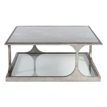 Signature Designs Bond Street Square Cocktail Table In Silver Leaf