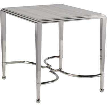Signature Designs Ss Sangiovese End Table with Mt In Stainless Steel