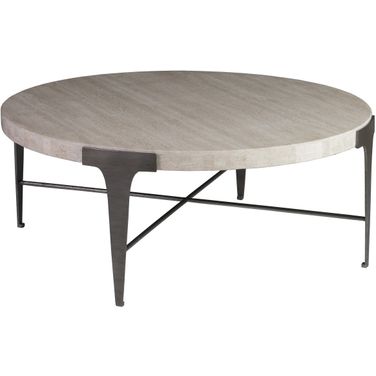 Signature Designs Cachet Round Cocktail Table In Silver Leaf