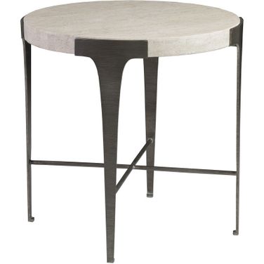 Signature Designs Cachet Round End Table In Silver Leaf