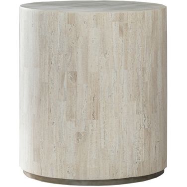 Signature Designs Cassio Round Drum Table In Cream White