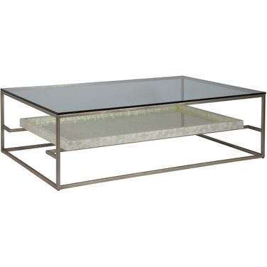Signature Designs Cumulus Capiz Large Rectangular Cocktail Table In Champagne