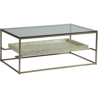 Signature Designs Cumulus Capiz Rectangular Cocktail Table In Champagne