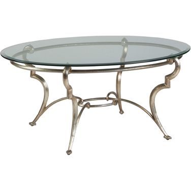 Signature Designs Colette Oval Cocktail Table In Champagne
