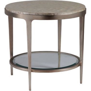 Signature Designs Gravitas Round End Table In Champagne