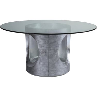 Signature Designs Circa Round Dining Table In Silver Leaf