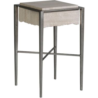 Signature Designs Everest Square Spot Table In Silver Leaf