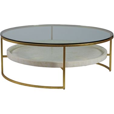 Signature Designs Cumulus Large Round Cocktail Table In Gold