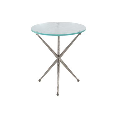 Signature Designs Marcus Round End Table In Silver Leaf