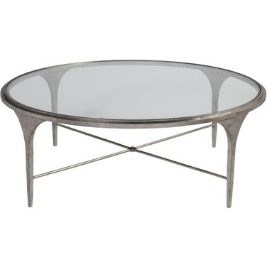 Signature Designs Porto Round Cocktail Table In Silver Leaf